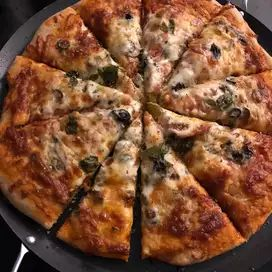 Homemade herb-crust pizza